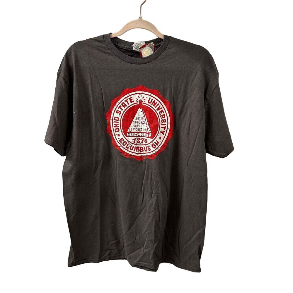 DELTA Pro Weight Vtg T-Shirt MENS L Ohio State University Gray Scarlet White NWT